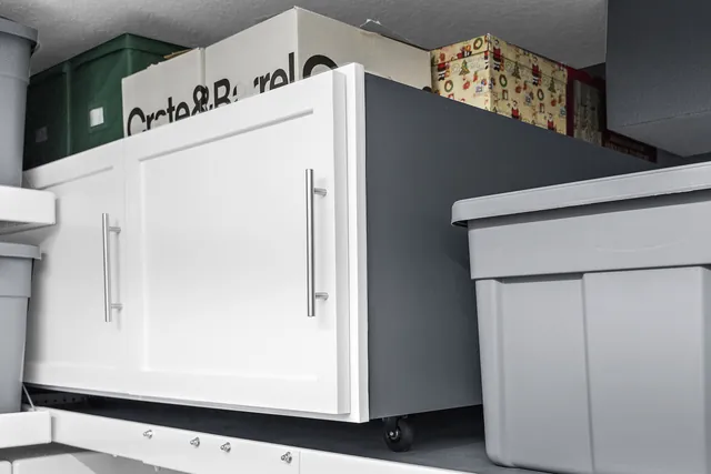 Garage Zen fabricated this cabinet for Christmas trees and holiday décor.