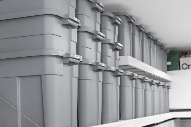 Repeated, labeled bins make seasonal categories easier to identify.